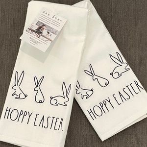 Rae Dunn kitchen towels HOPPY EASTER